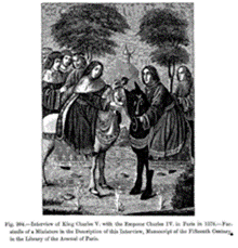 https://upload.wikimedia.org/wikipedia/commons/thumb/3/3f/Interview_of_King_Charles_V_with_the_Emperor_Charles_IV_in_Paris_in_1378_Fac_simile_of_a_Miniature_in_the_Description_of_this_Interview_Manuscript_of_the_Fifteenth_Century_in_the_Library_of_the_Arsenal_of_Paris.png/220px-thumbnail.png